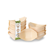 Holzschalen Holzschiffchen Einweg Snackschälchen Fingerfood, div. Größen