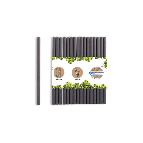 Papierstrohhalme schwarz, biologisch abbaubar für Cocktails