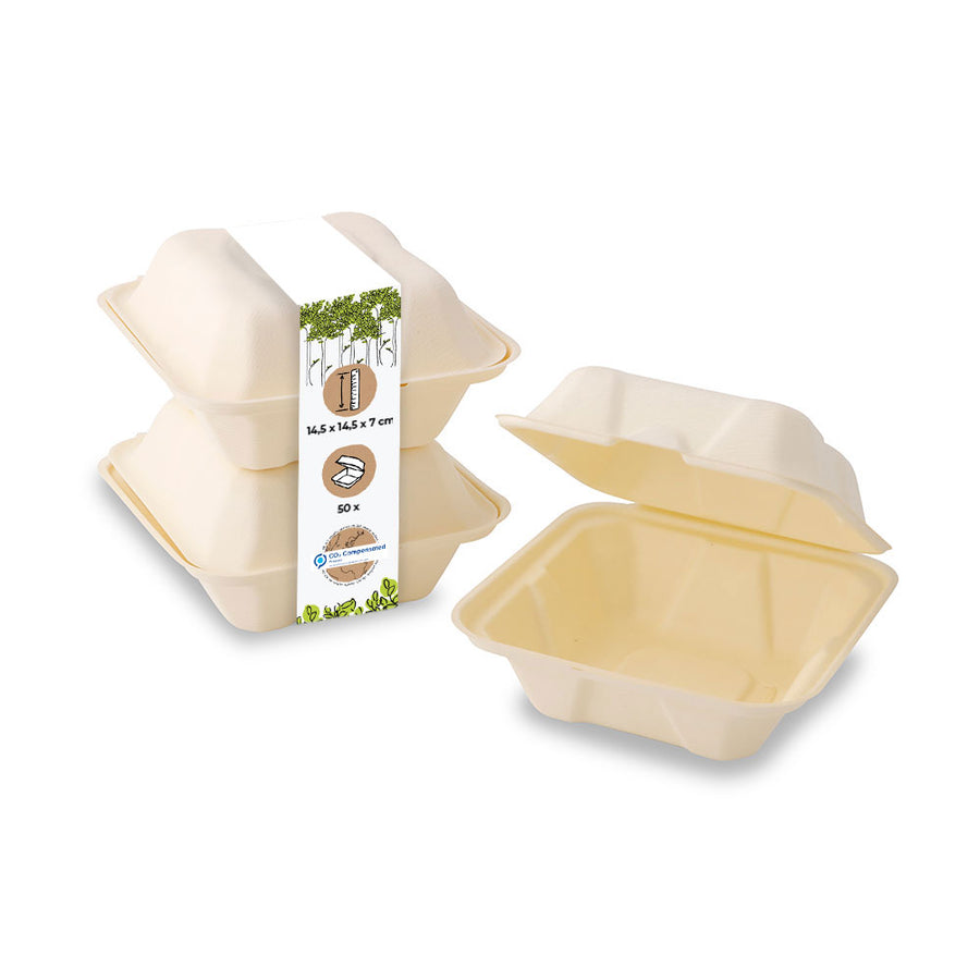 Holzfaser-Burger-Boxen, quadratisch