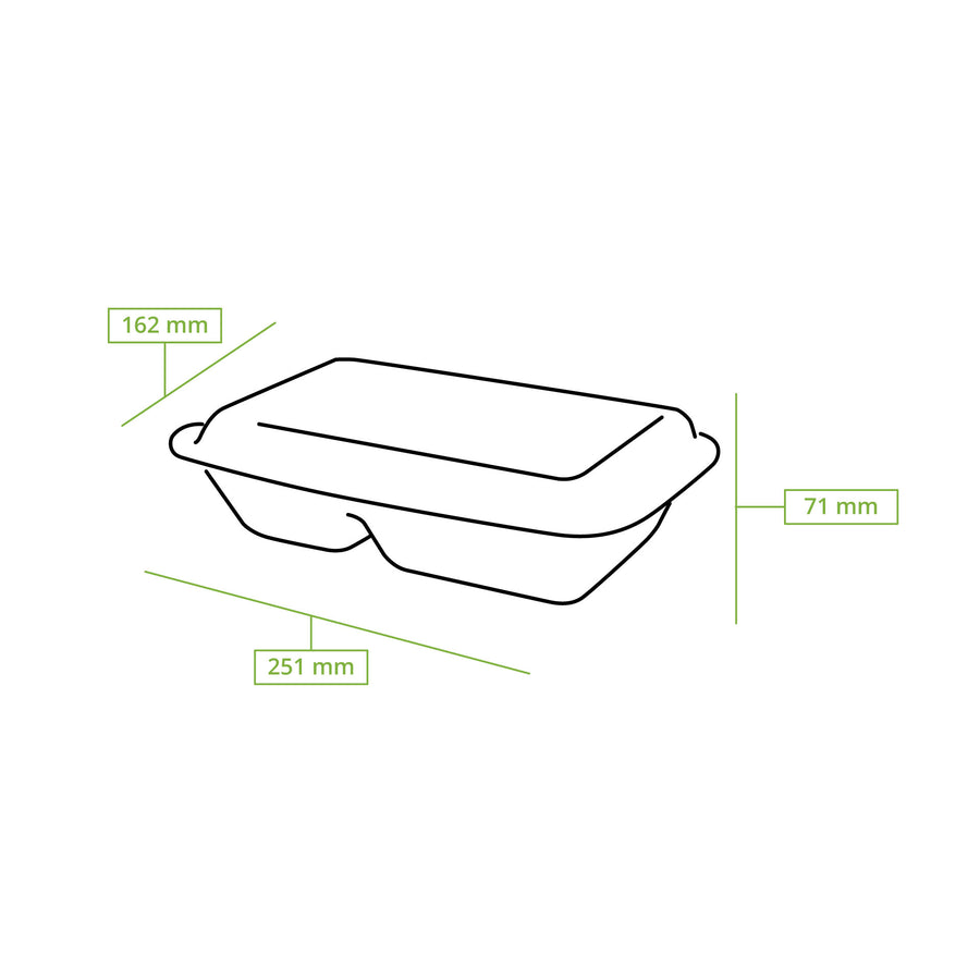 25 x 16,5 x 6,1 cm: die flache Zweikammerbox