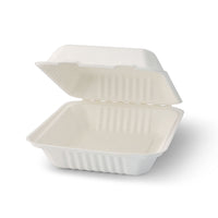 Zuckerrohr-Menübox mit Klappdeckel, kompostierbar, div. Größen