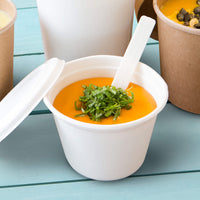Suppenbecher Zuckerrohr – To-go-Becher kompostierbar für Suppen