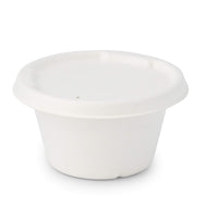 Zuckerrohr-Deckel für Suppenbecher, plastikfrei weiß 105 mm