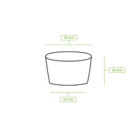 Mini Probierbecher aus gewachstem Papier, kompostierbar & weiß