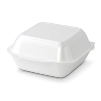Burgerboxen 15x15x7 cm weiß – Snackbox mit Deckel (XPS)