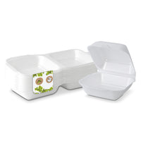 Burgerboxen 15x15x7 cm weiß – Snackbox mit Deckel (XPS)