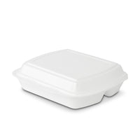 Menüboxen 3-geteilt aus XPS-Schaum – Thermo To-Go-Schalen mit Deckel