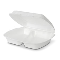Menüboxen 2-geteilt 24x20,5x7 cm weiß – Thermo XPS mit Deckel