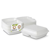 Menüboxen 2-geteilt 24x20,5x7 cm weiß – Thermo XPS mit Deckel
