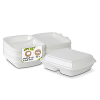 Menüboxen 2-geteilt 24x20,5x7 cm weiß – Thermo XPS mit Deckel