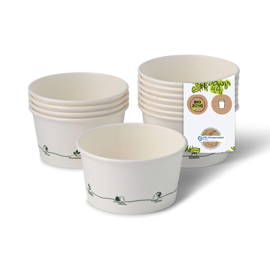 Dessertbecher weiß – runde Einwegschalen für Snacks & Eis