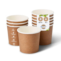 Take-Away-Becher braun – Kartonbecher für Suppen & Salate