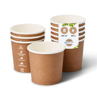 Take-Away-Becher braun – Kartonbecher für Suppen & Salate