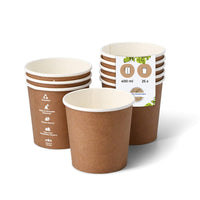 Take-Away-Becher braun – Kartonbecher für Suppen & Salate