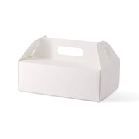 Kuchen Transportbox aus Kraftkarton, weiß & faltbar mit Tragegriff