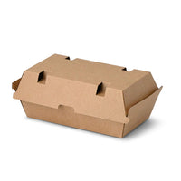 Take Away Speisenverpackung Kartonschatel Klappdeckel braun, div Größen
