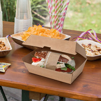 Take Away Burger Box mit Klappdeckel - Karton, braun-weiß