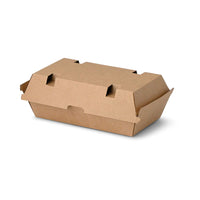 Take Away Speisenverpackung Kartonschatel Klappdeckel braun, div Größen