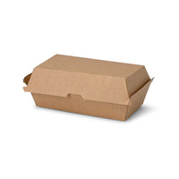 Take Away Speisenverpackung Kartonschatel Klappdeckel braun, div Größen
