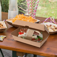 Take Away Burger Box mit Klappdeckel - Karton, braun-weiß