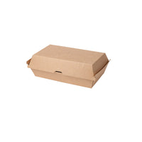 Take Away Burger Box mit Klappdeckel - Karton, braun-weiß