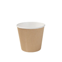 Suppenbecher To Go braun mit Riffelwand – kompostierbar