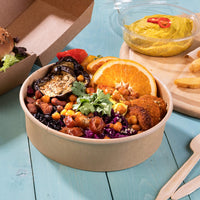 Salatschalen braun aus Kraftkarton, kompostierbar To Go