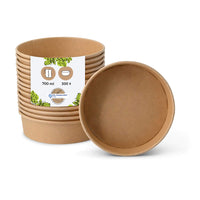 Salatschalen braun aus Kraftkarton, kompostierbar To Go