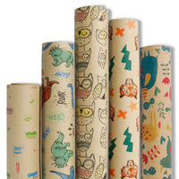 Geschenkpapier Set aus Recyclingpapier – Kraftpapier-Rollen