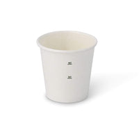 Mini Pappbecher kompostierbar nach DIN 13432, weiß & unbedruckt