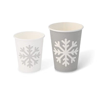 Winterbecher To Go mit Schneeflocken-Motiv - kompostierbar
