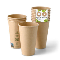 Pappbecher ungebleicht – 400ml / 16oz (100 Stück)