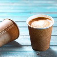 Pappbecher braun doppelwandig – kompostierbar, DIN EN 13432, Coffee to go