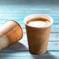 Pappbecher braun doppelwandig – kompostierbar, DIN EN 13432, Coffee to go