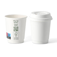 Pappbecher doppelwandig weiß - kompostierbare Coffee-to-go-Becher