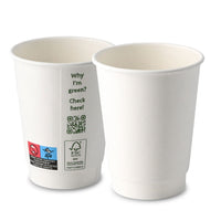 Pappbecher doppelwandig weiß - kompostierbare Coffee-to-go-Becher