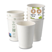 Pappbecher doppelwandig weiß - kompostierbare Coffee-to-go-Becher