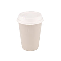 Mehrweg-Riffelbecher creme-weiß, Heißgetränke