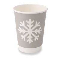 Pappbecher doppelwandig Winter „Schneeflocke"