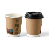 Pappbecher doppelwandig braun - kompostierbare Coffee-to-go-Becher