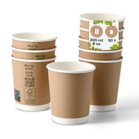 Pappbecher doppelwandig braun - kompostierbare Coffee-to-go-Becher