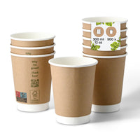 Pappbecher doppelwandig braun - kompostierbare Coffee-to-go-Becher