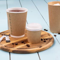 Riffelbecher To Go aus Kraftkarton - kompostierbar, unbedruckt