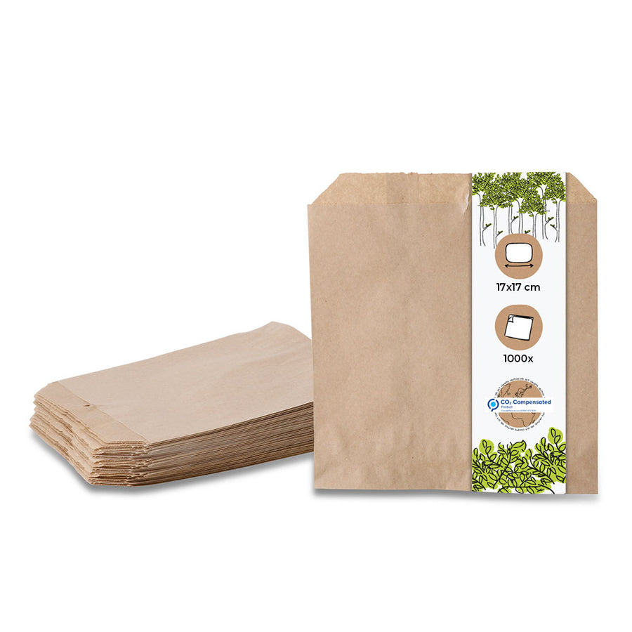 Papiertüten braun - Snacktaschen Flachbeutel aus Recyclingpapier