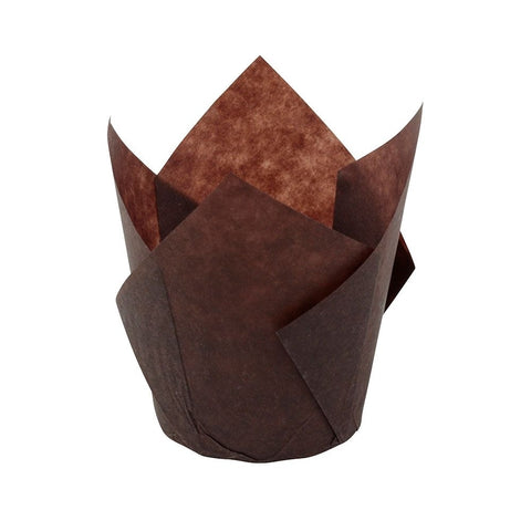Muffinförmchen Papier hitzefest braun Ø5cm – Tulpen Cupcake Wrapper