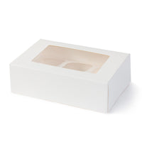 Cupcake- & Muffin-Boxen aus Pappe mit Sichtfenster, weiß