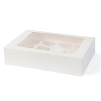 Cupcake- & Muffin-Boxen aus Pappe mit Sichtfenster, weiß
