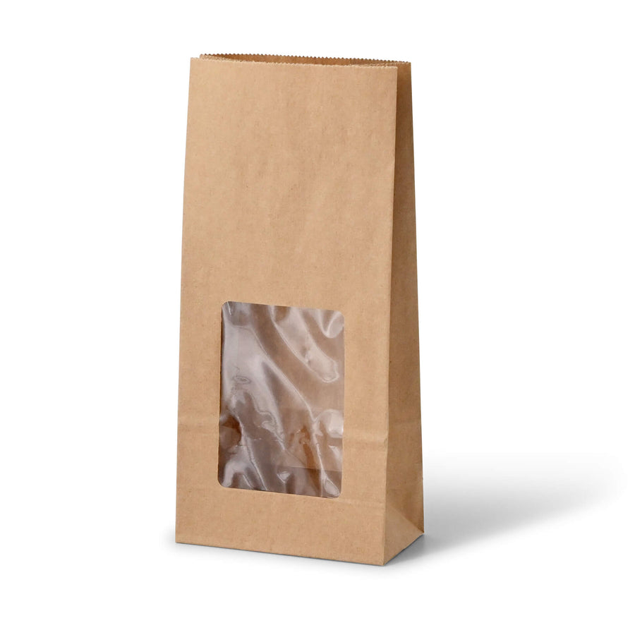 Unbeschichtetes Kraftpapier, nur das Fenster ist PLA