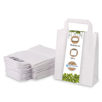 Papiertragetaschen weiß aus Kraftpapier mit Henkel