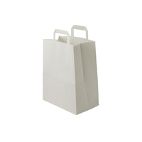 Papiertragetaschen weiß aus Kraftpapier mit Henkel